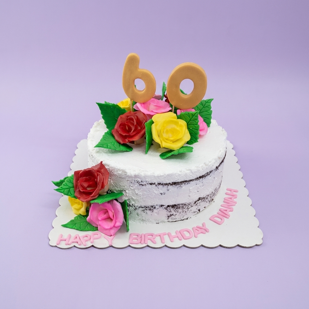 60th Birthday Sew Cake Design