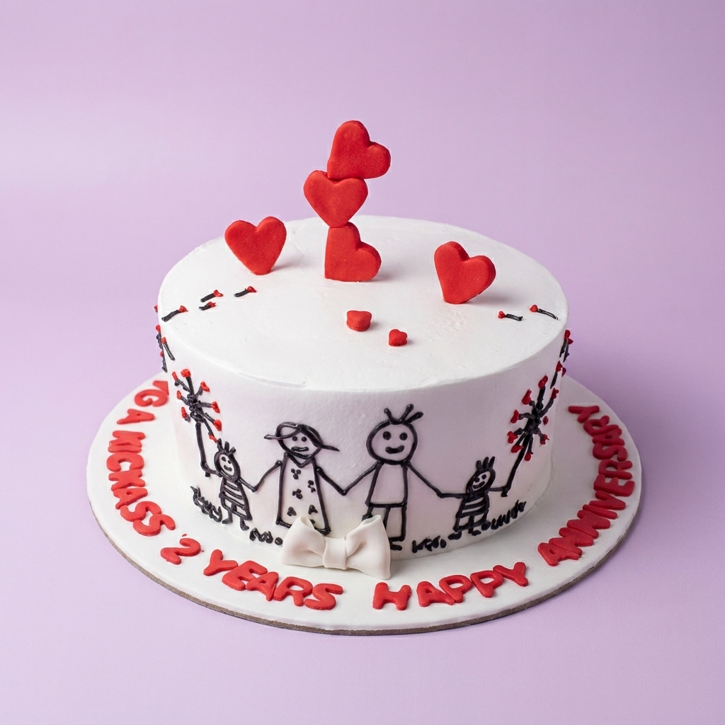 Anniversary Stick Figure Spy X Family Cake Design