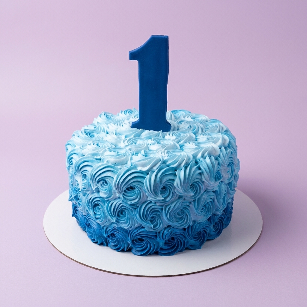Blue Ombre Rosette Rosettes Cake Design