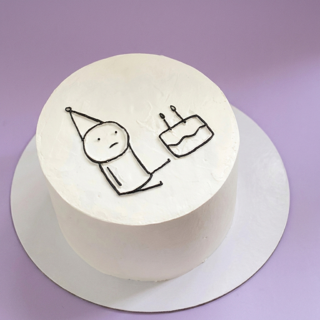 Minimalist Doodle Cake