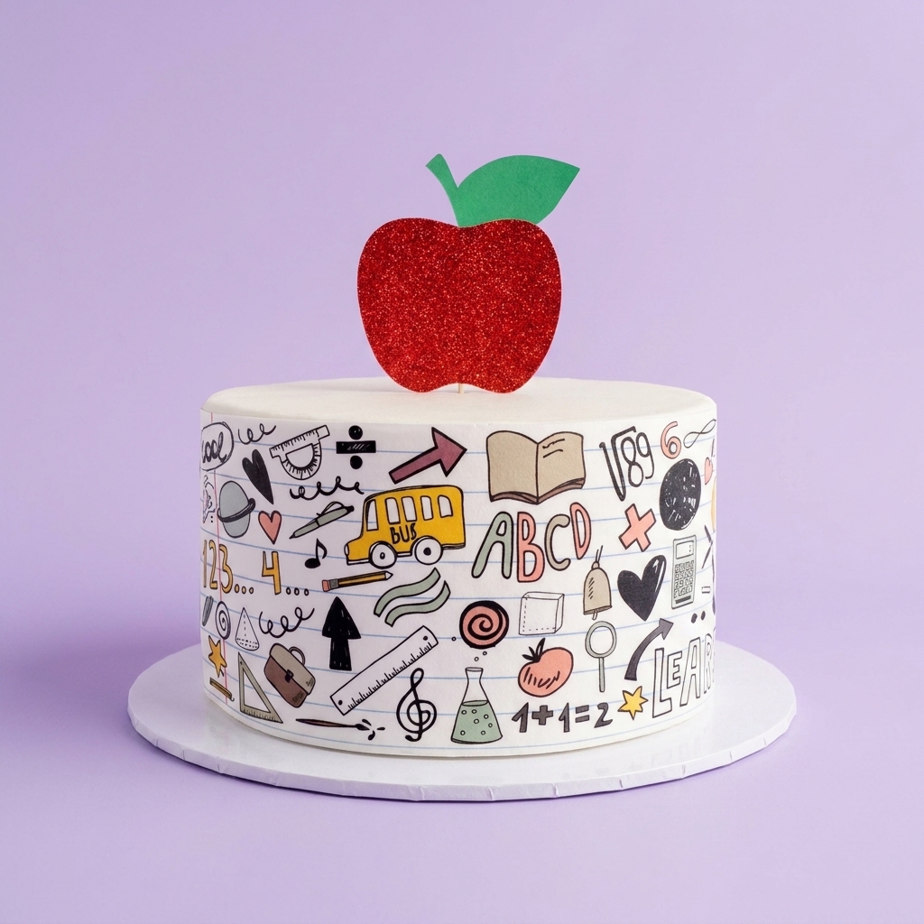 School Teacher Doodle Cake Design