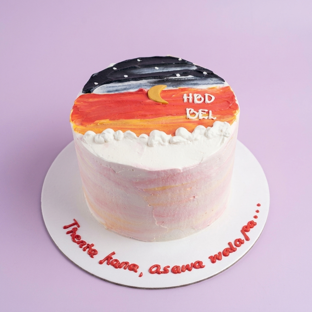 Sunset Night Sky Sky Diving Cake Design