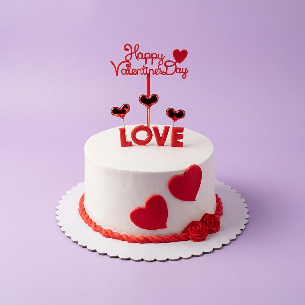 Valentine's Day Valentines Cake And Cupcakes Set Cake Design