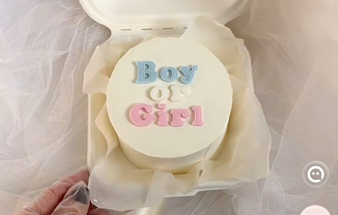 Gender reveal Bento - colorful theme with intricate details
