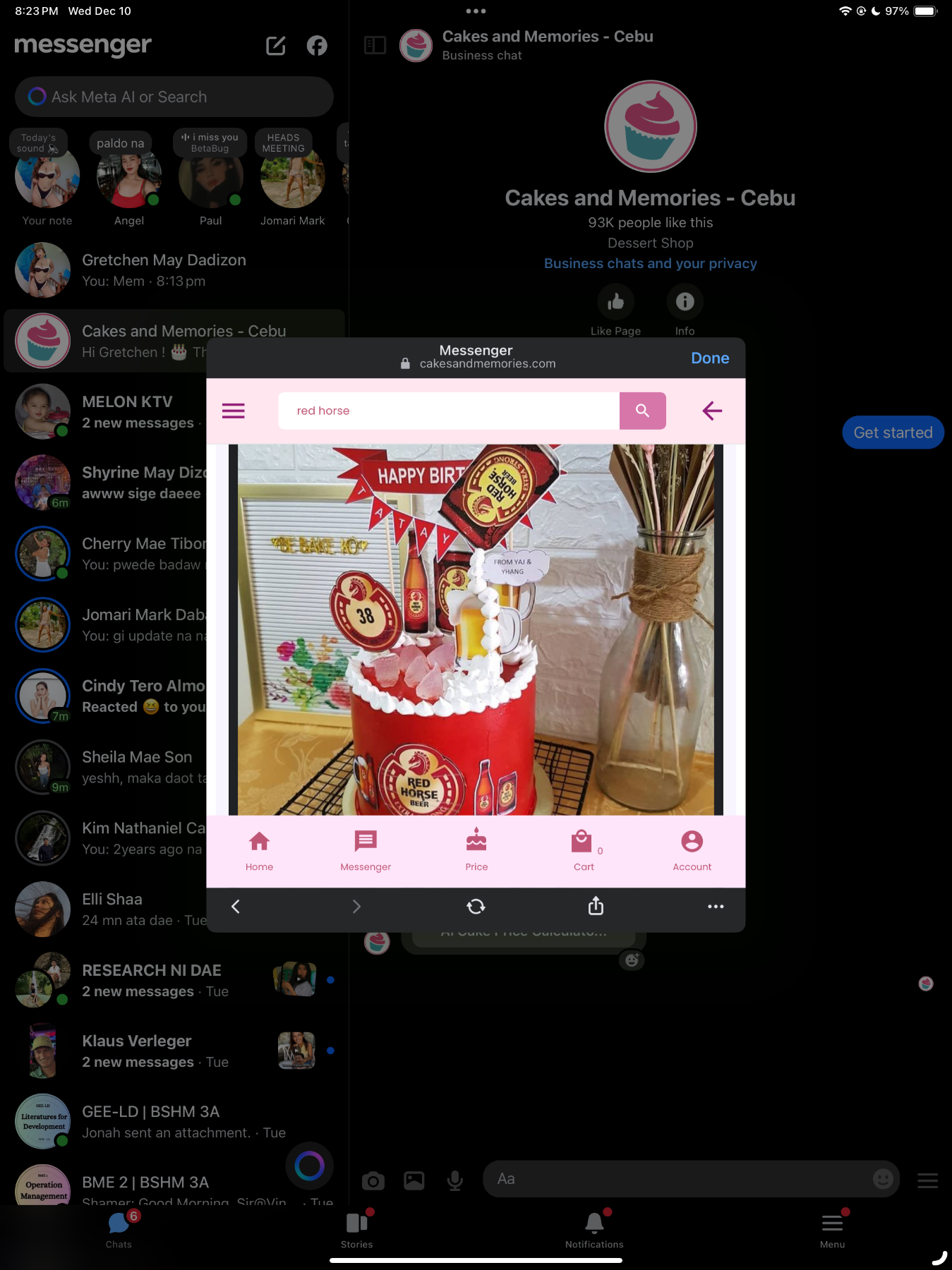 Red Horse Beer 1 Tier - red, pink, white theme with Happy Birthday banner and small beer bottle/mug cutouts