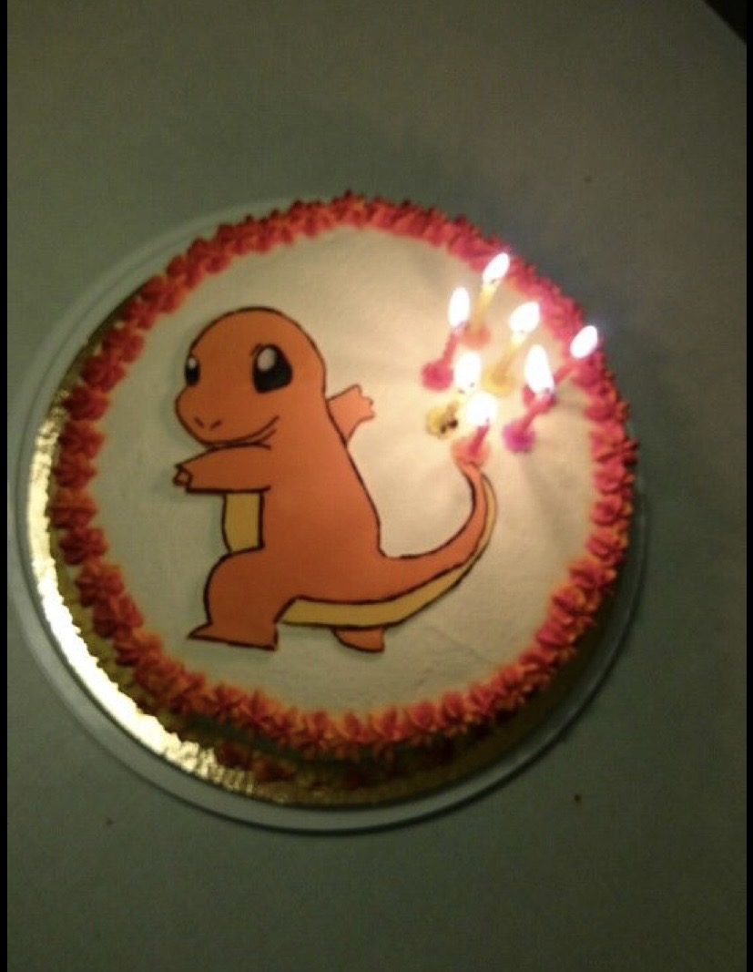 charmander pokemon 1 Tier - red, orange theme with Charmander character and orange and red piped border