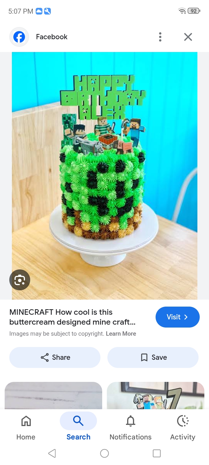 Minecraft cake designs