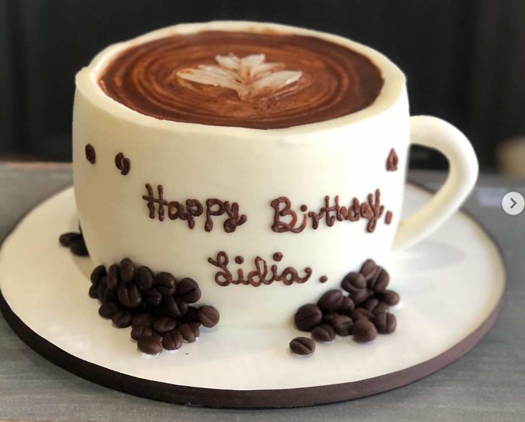 coffee cup cake design